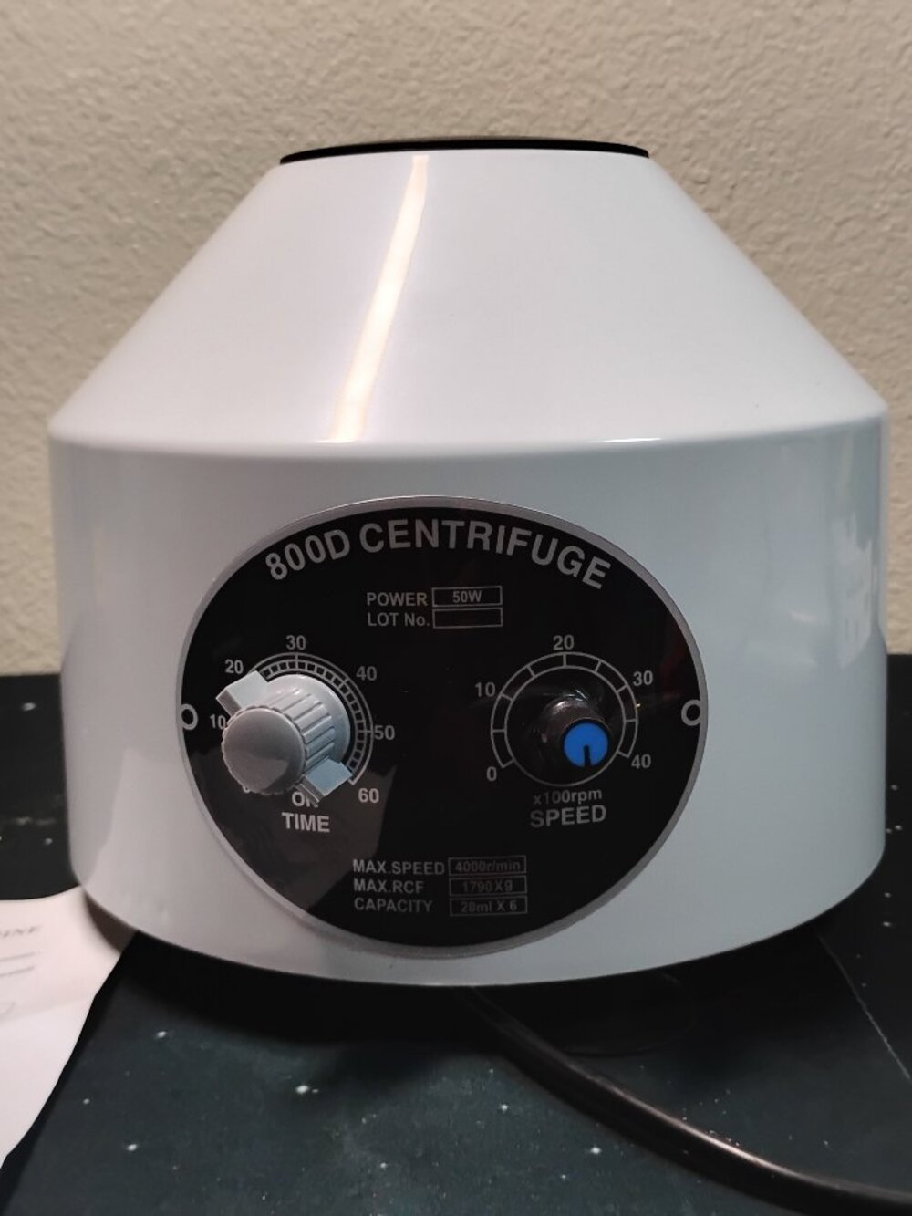 800D Electric Lab Centrifuge Machine 4000 RPM 6 x 20ml Capacity Speed Control